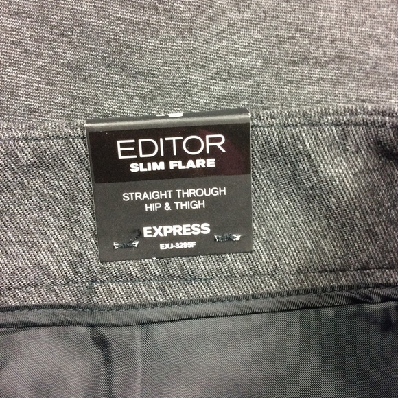 ❗️SOLD❗️Express Editor Gray Slim Flare Dress Pants - Picture 7 of 8